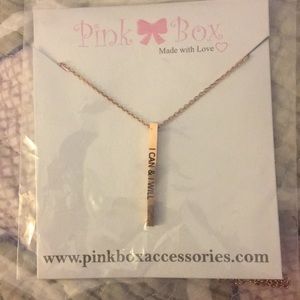 Pink box accessories bar necklace